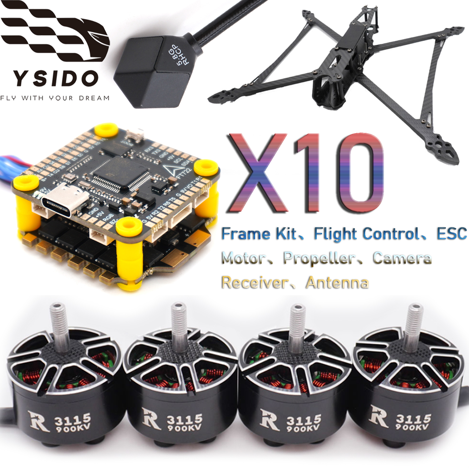 YSIDO RC FPV Drone 427mm Frame - Fpv Drone Tool Kit 评论和价格