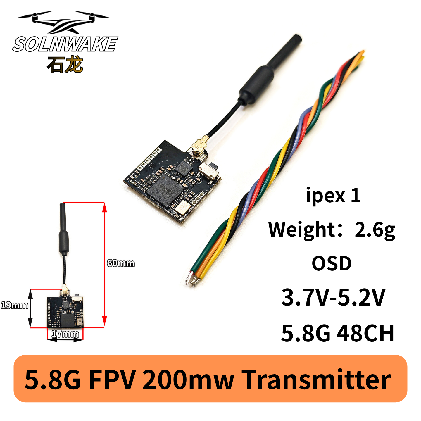 SLONWAKE Nano 5.8G 48CH 200mW  - Fpv Drone Vtx 评论和价格