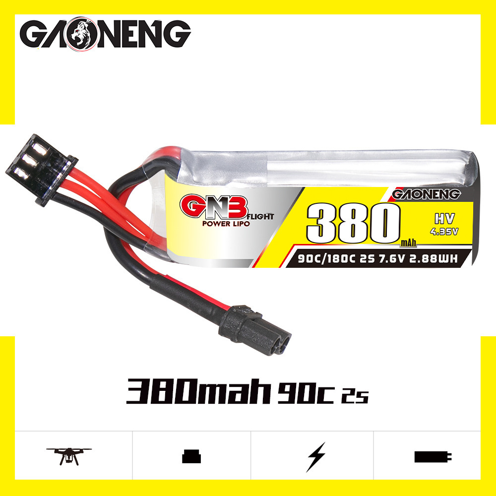 GNB 2S 7.6V 380mAh 90C/180C Li - Fpv Drone Battery 评论和价格