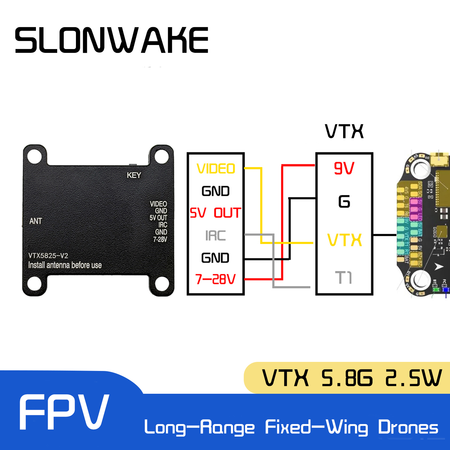 SLONWAKE 5.8G 48CH FPV Transmi - Fpv Drone Frame 评论和价格