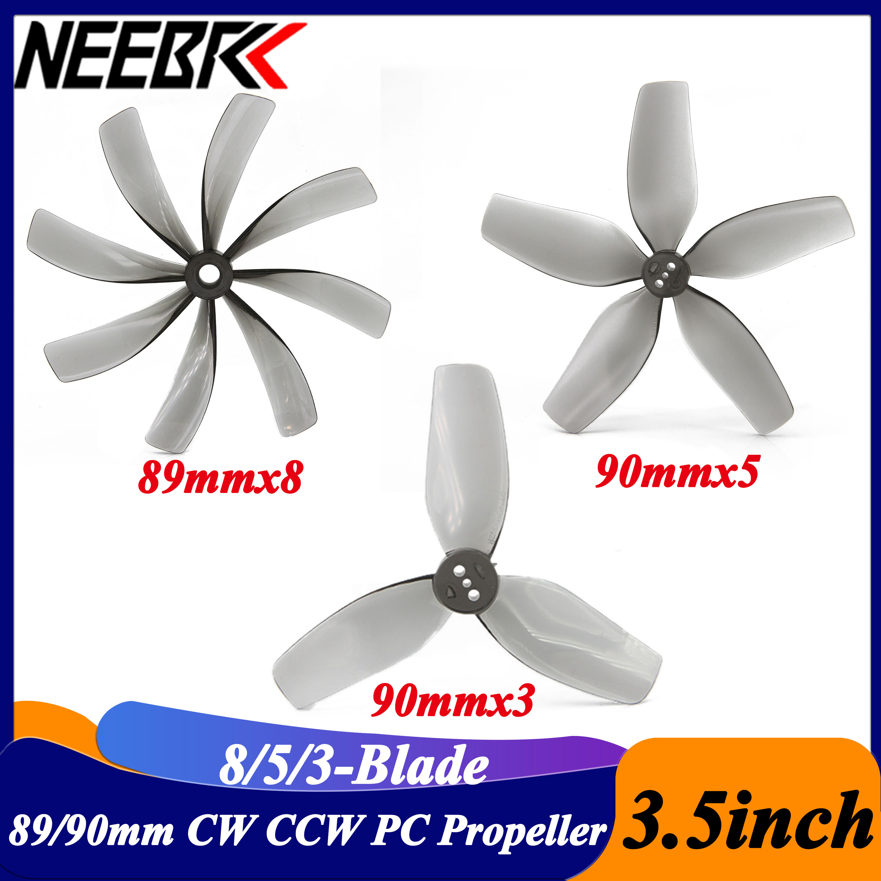 2Pairs 3.5inch 89x8 90x5 90x3  - Fpv Drone Quadcopter 评论和价格
