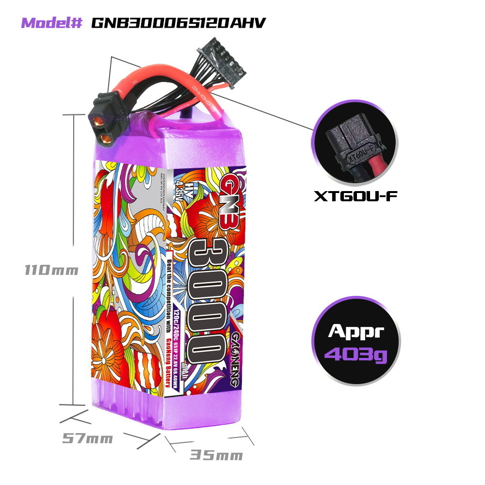 GNB Lipo Battery 6S 22.8V 3000 - Fpv Drone Battery 评论和价格
