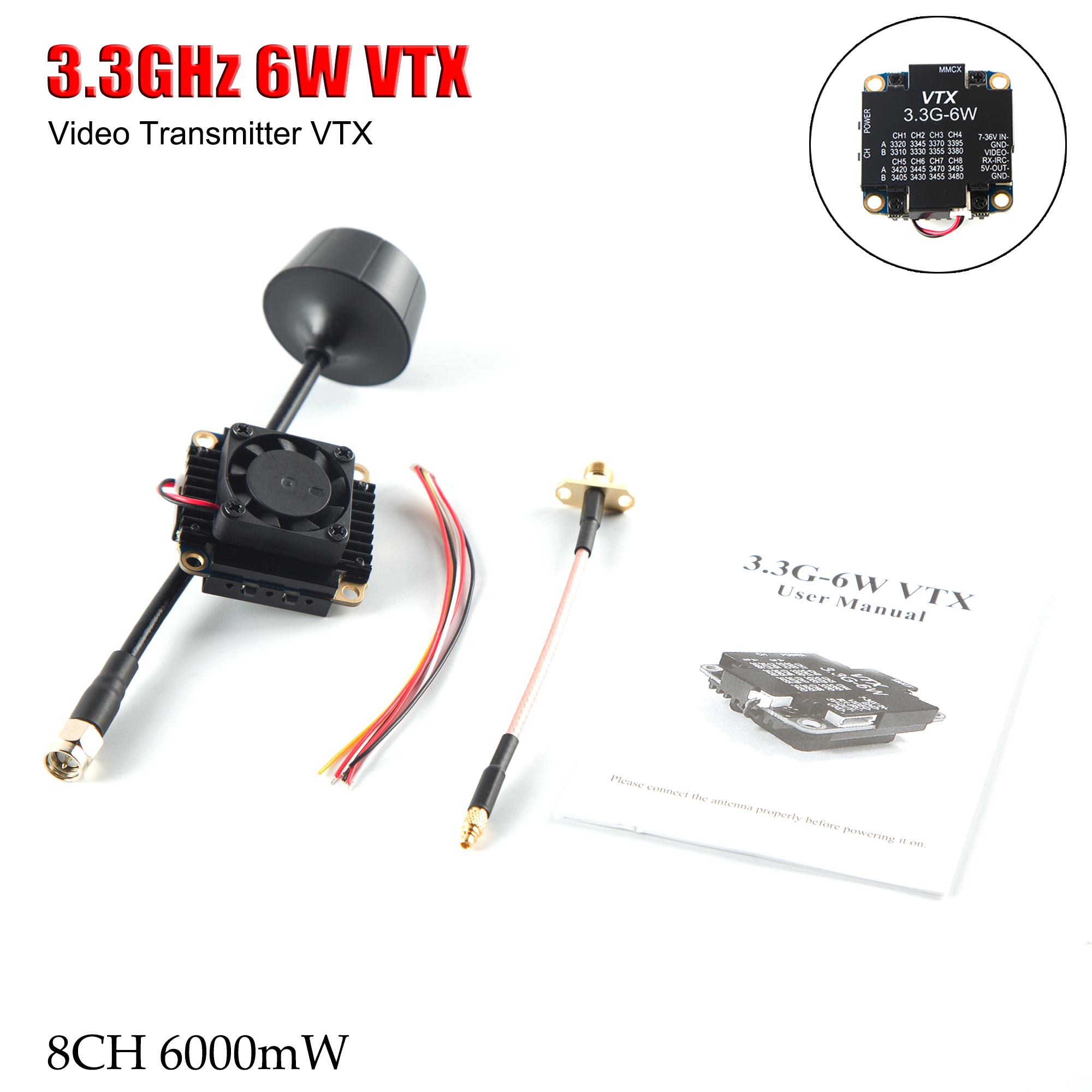 FPV Video Transmitter 3.3G 6W  - Fpv Drone Vtx 评论和价格