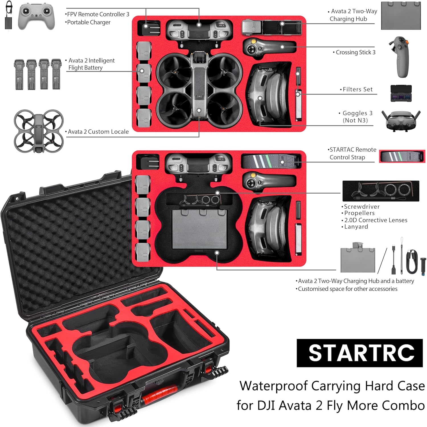 Avata 2 Case,Waterproof Carryi - Fpv Drone Goggles 评论和价格