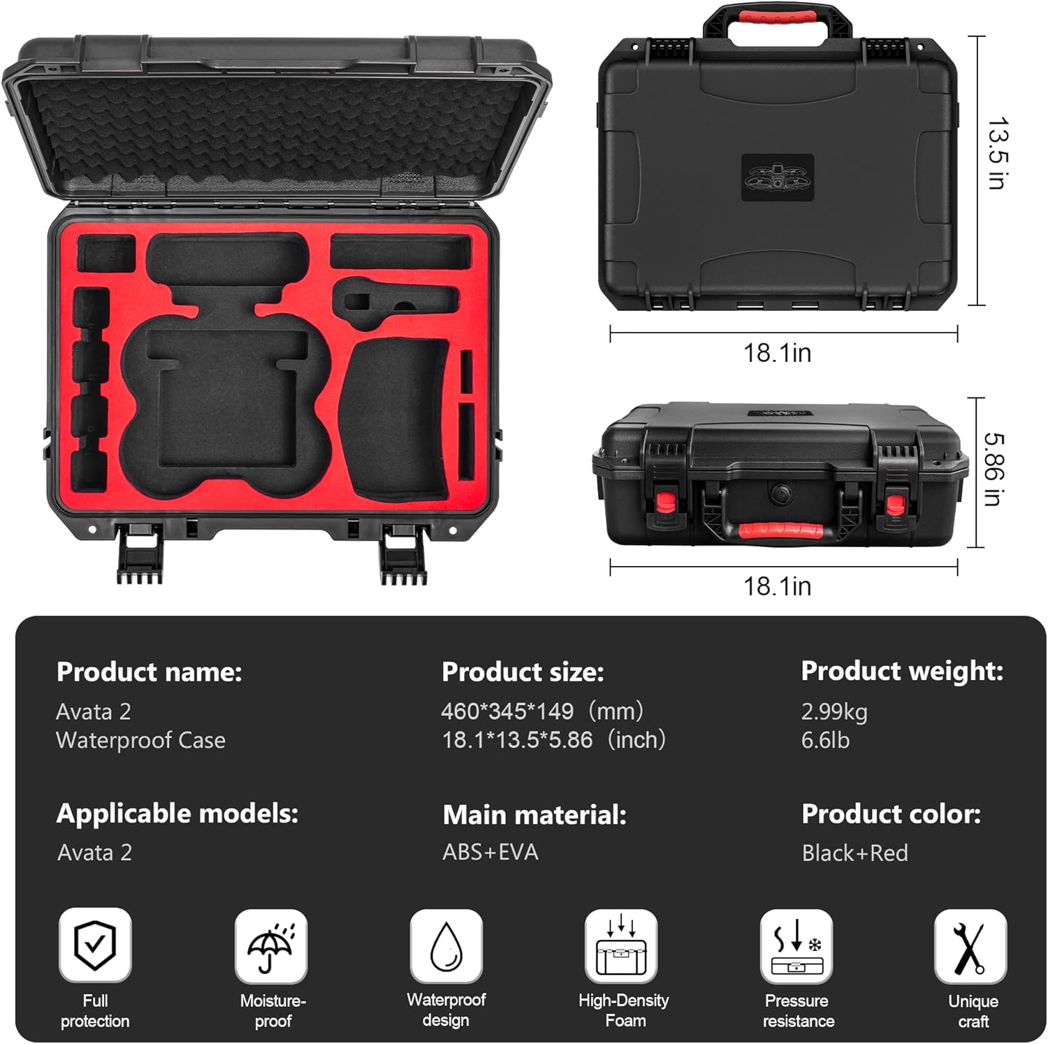 Avata 2 Case,Waterproof Carryi - Fpv Drone Goggles 评论和价格